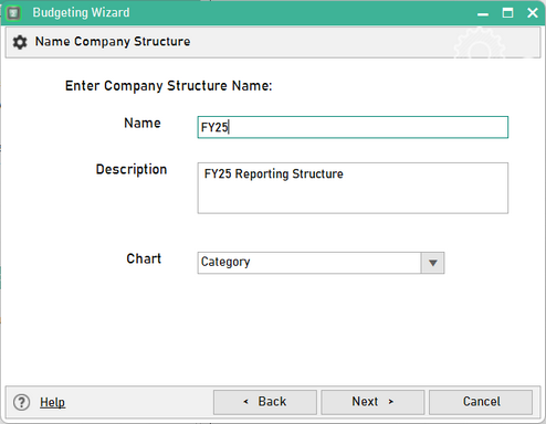 Select the chart of accounts